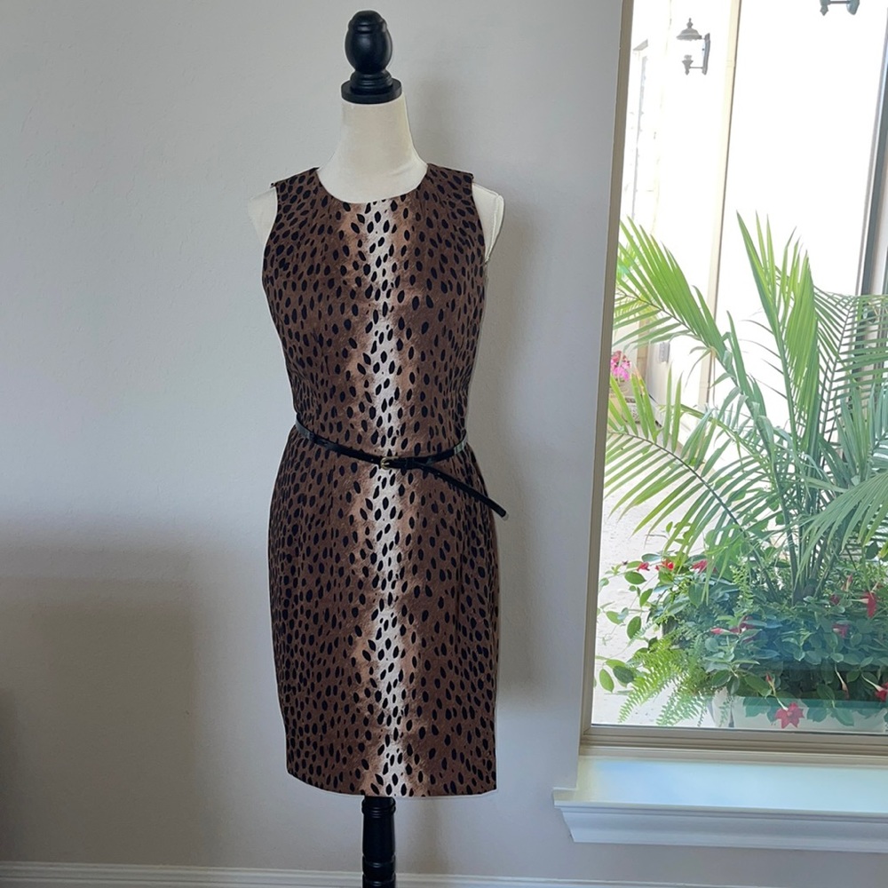 Michael Kors Leopard Animal Print Sheath Dress